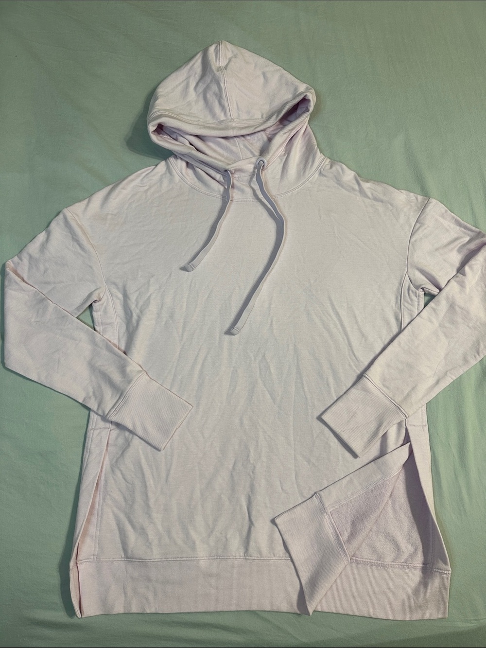 Athleta Light Pink Hooded Pullover tunic Lenght. - M